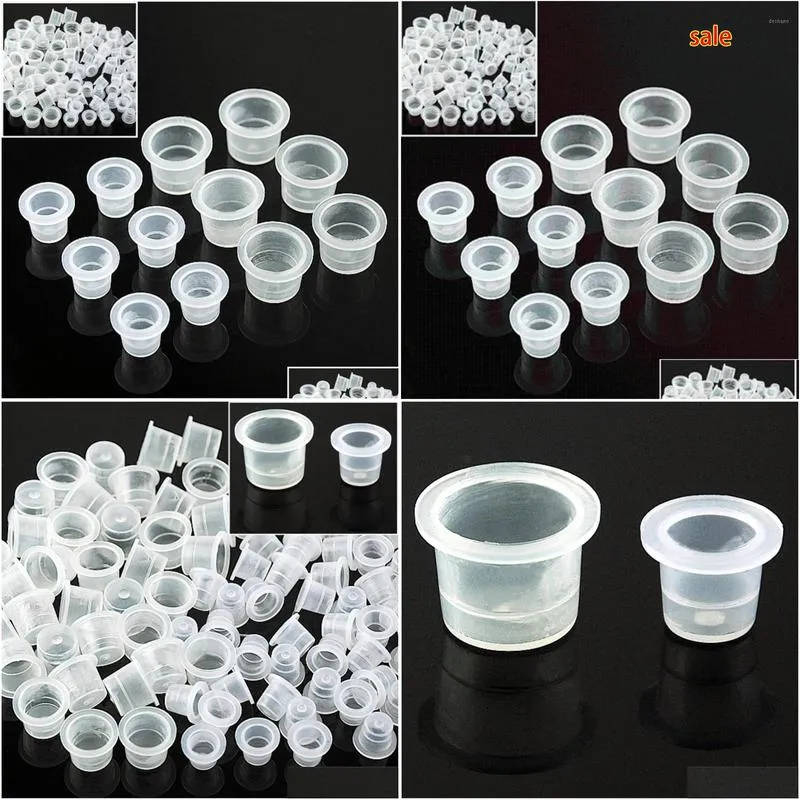 wholesale 200 pcs/lot tattoo ink caps plastic cups supplies medium/small 16mm/12mm 100pcs small size add medium shipp1