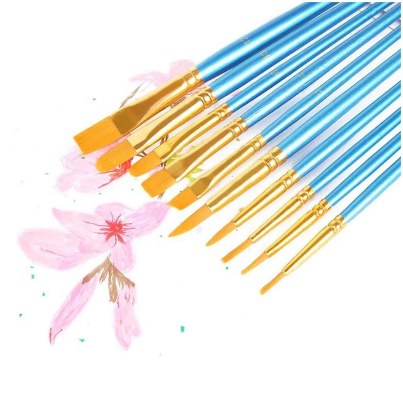 10pcs/pack paint brushes set painting art brush for acrylic oil watercolor artist professional painting kits 20220219 q2