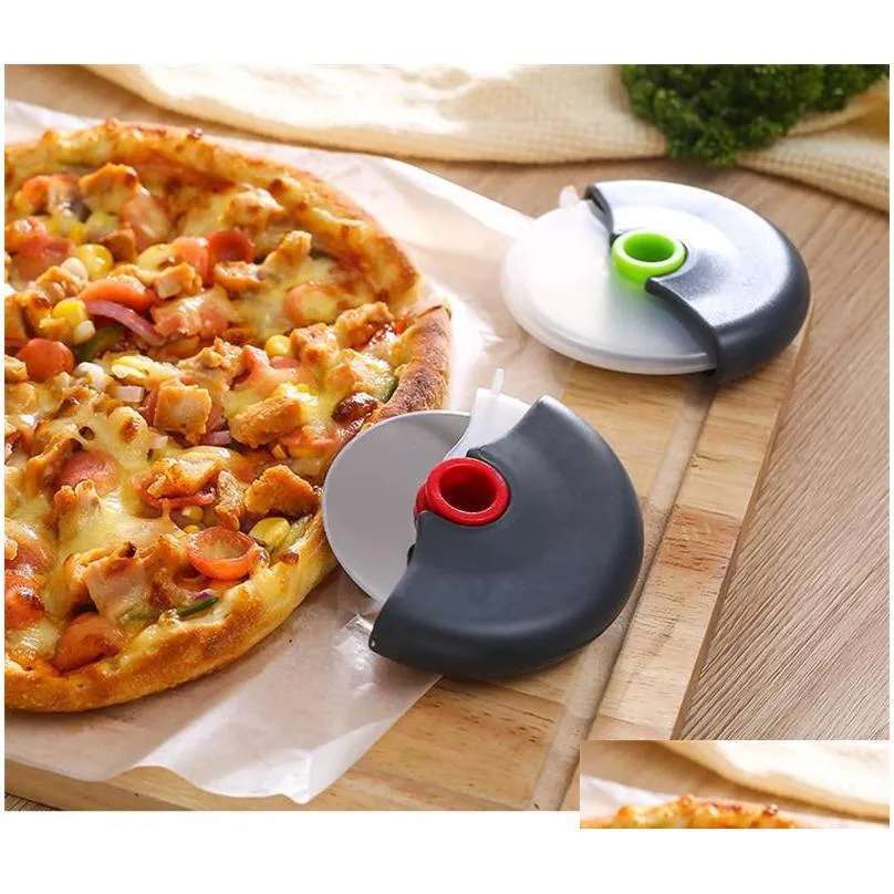 pizzas knife bar stainless steel gadgets pancake cutter kitchen accessories roller abs smart cover knives tools round 3 5xh n2