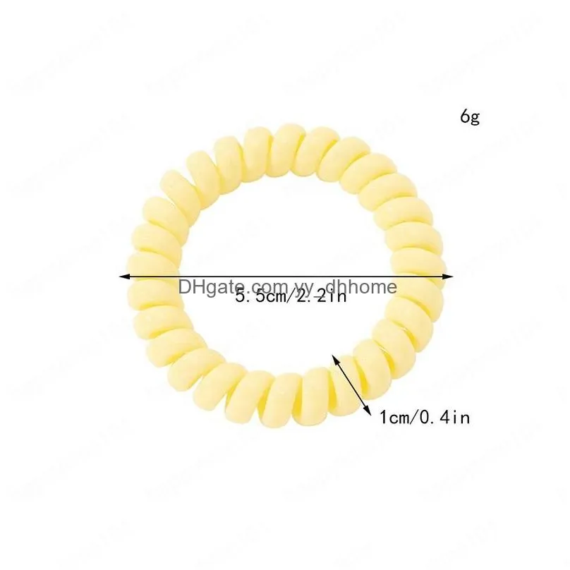 women telephone wire line hair ring girls transparent frosted matte ponytail holder elegant rubber seamless hair rope colorful