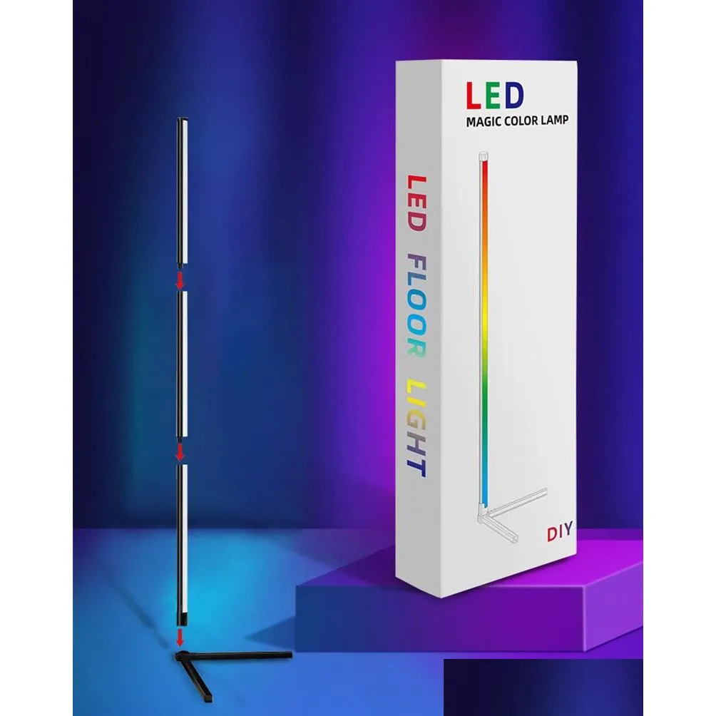 led floor lamp wifi bluetooth rgb light colorful for living room home standing lights indoor lighting corner lamps app ccontrolled