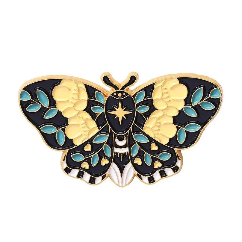 retro butterfly moth enamel pin custom lepidoptera romantic rose ginkgo leaf brooches lapel cartoon insecta badges jewelry gifts