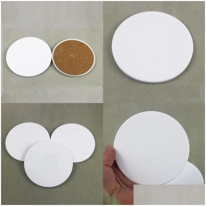 high whiteness ceramics coaster round sublimation blank placemat drinks coffee fruit juice pad table decor accessories 1 2tt