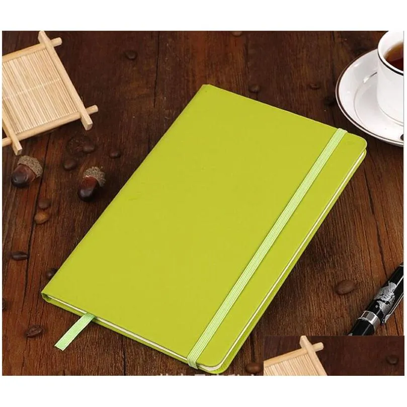 hardcover notepads a5 college ruled thick classic writing notebooks pu leather with pocket elastic closure banded notebook 21 j2