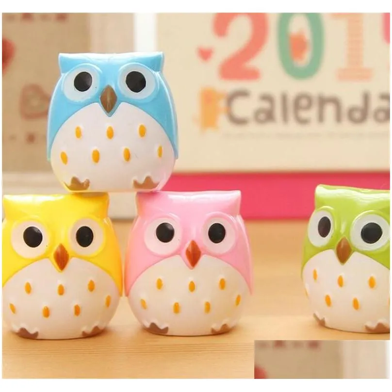 1pc hot selling funny lovely new high quality owl pencil sharpener school stationary home decoration shipping 206 j2