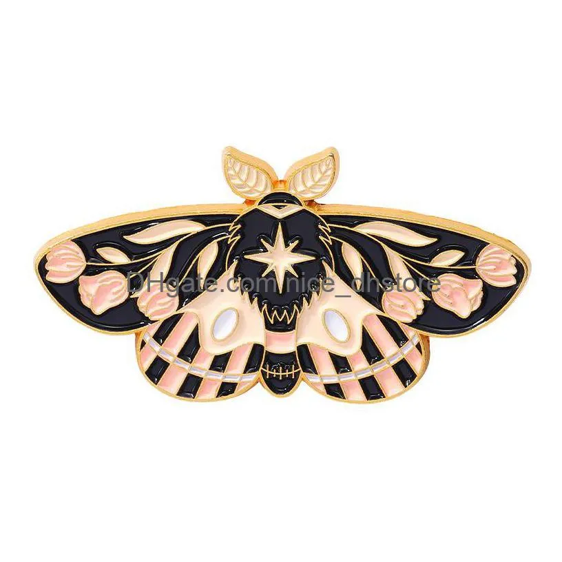 retro butterfly moth enamel pin custom lepidoptera romantic rose ginkgo leaf brooches lapel cartoon insecta badges jewelry gifts