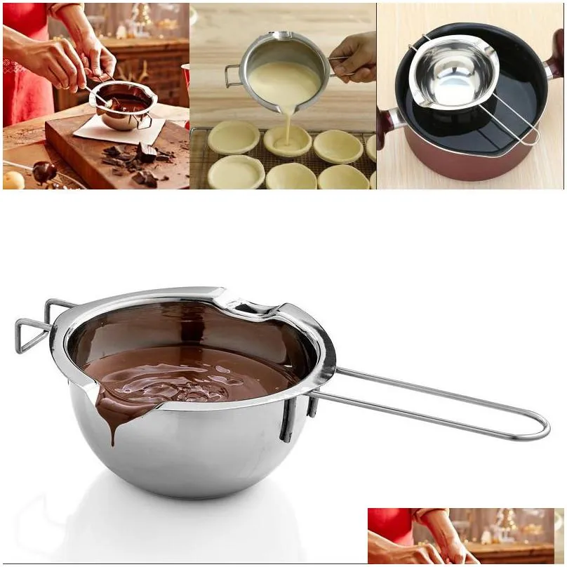 new stainless steel chocolate melting pot double boiler milk bowl butter candy warmer pastry baking tools 148 g2