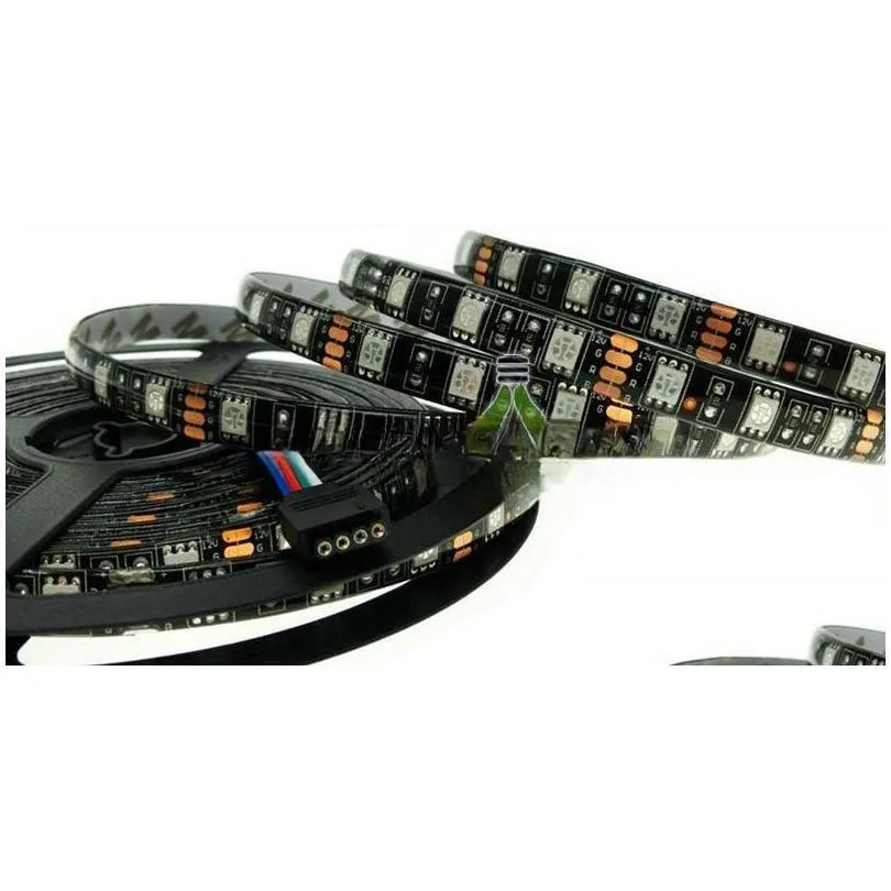 black pcb board 12v led strip light waterproof ip65 60leds/m 5050 strip light outdoor indoor decoration