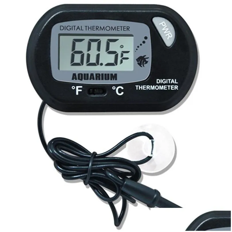 temperature instruments mini lcd digital aquarium thermometer fish tank water tool black yellow with wired sensor dda2 m2