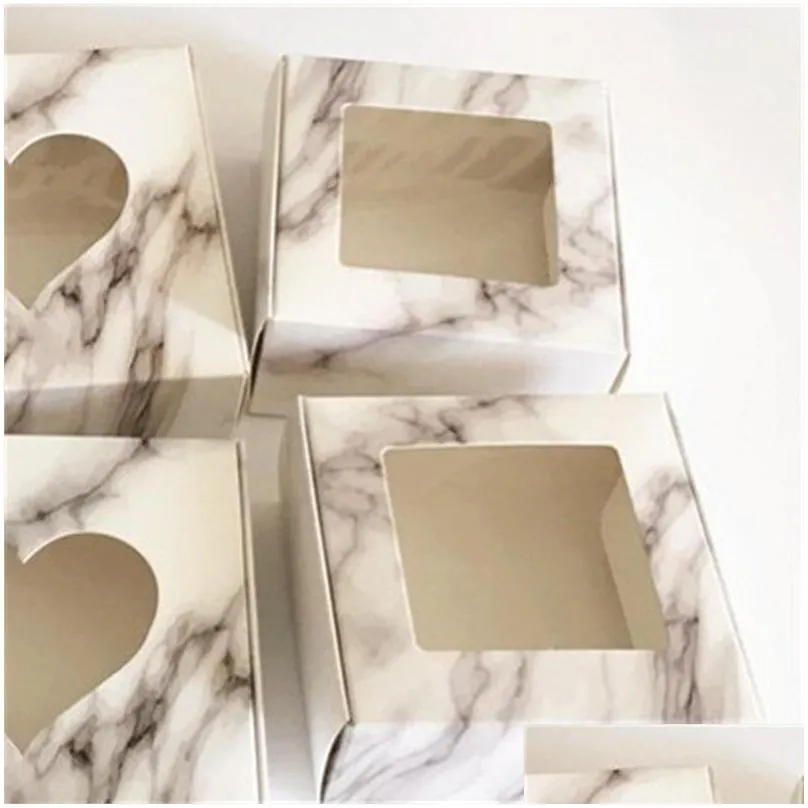 marble style clear pvc window aircraft handmade gift boxes paper packaging box jewelry storage case 119 k2