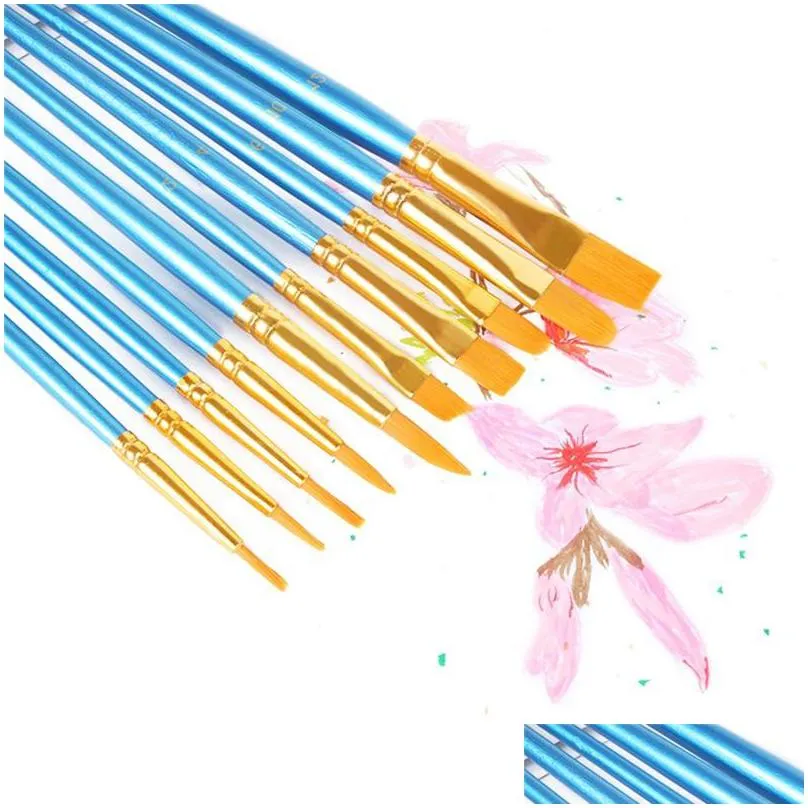 10pcs/pack paint brushes set painting art brush for acrylic oil watercolor artist professional painting kits 20220219 q2