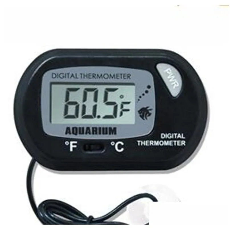 temperature instruments mini lcd digital aquarium thermometer fish tank water tool black yellow with wired sensor dda2 m2