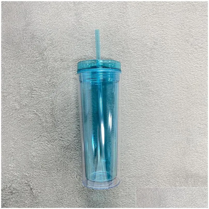 cheapest 10 colored 20oz acrylic skinnny tumbler with lid straw walled as reusable plastic cups clear straight travel water bottles 269