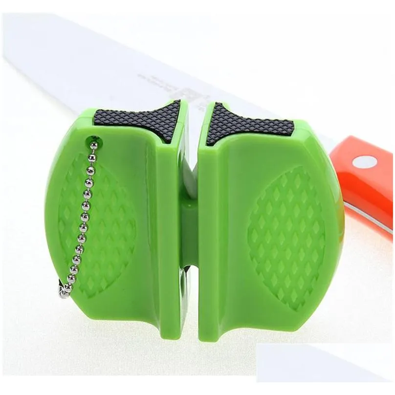 mini fast knife sharpener stainless steel ceramic rod knives sharpening stone tungsten steels diamond sharpeners kitchen tools 2 7jd