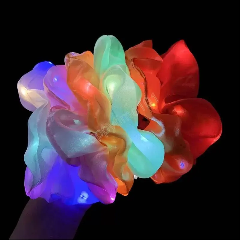 led luminous hair bands scrunchies women girls headwear hair rope simple wrist band rings rubber band hair accessories