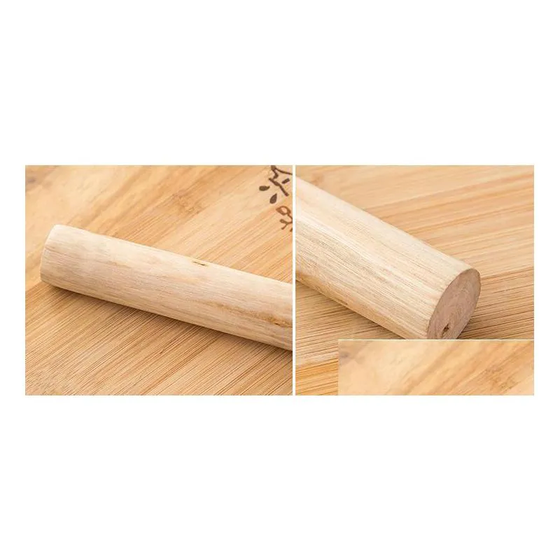 brown paste dough roller moth proof non stick dumpling wrapper wooden rolling pin high strength kitchen baking tool 0 74bx b