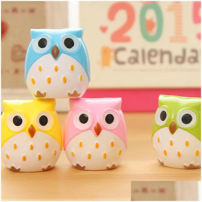 1pc hot selling funny lovely new high quality owl pencil sharpener school stationary home decoration shipping 206 j2