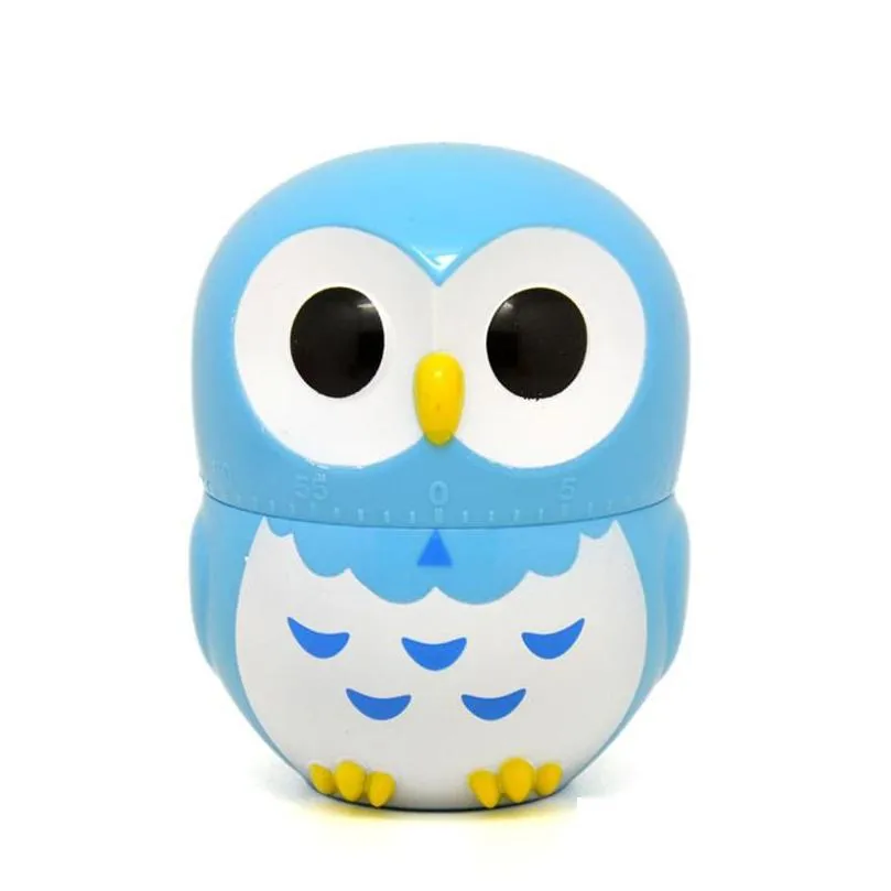 lovely plastic alarm clock 60 minute mechanical timers cartoon owl shape kitchen timer multi color 6 66yy c r