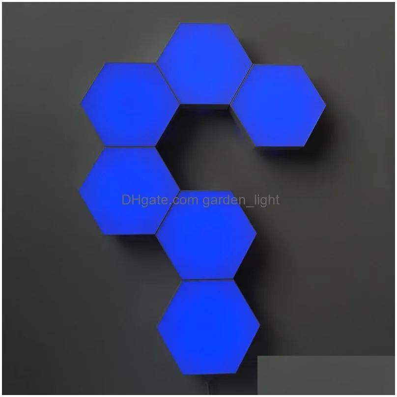 colorful diy quantum light touch sensor colorchanging night lamp 6pcs 10pcs modular hexagonal led wall bedroom