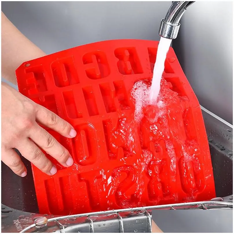 rectangle alphabet mold silicone pudding bakeware moulds cake chocolate ice make molds kitchen no deformation 9 42xt g2