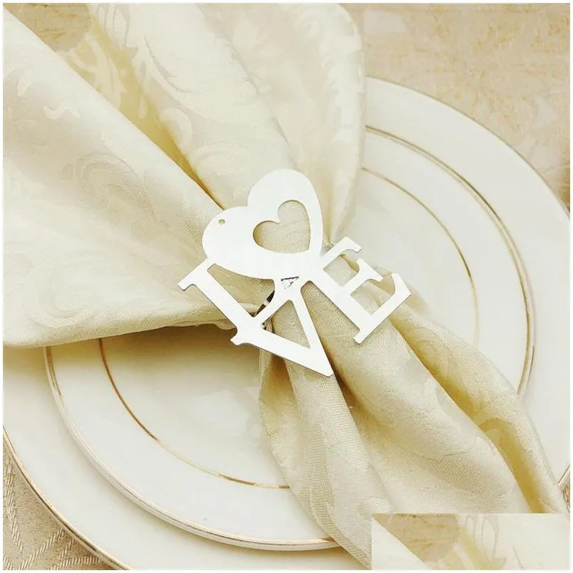 valentines day wedding napkin rings metal napkins holders for dinners party hotel wed table decoration buckle 100 50 g2