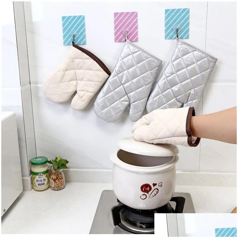microwave glove potholder oven mitts kitchen thicken antiscald for baking bbq heat insulation gloves 52 p2