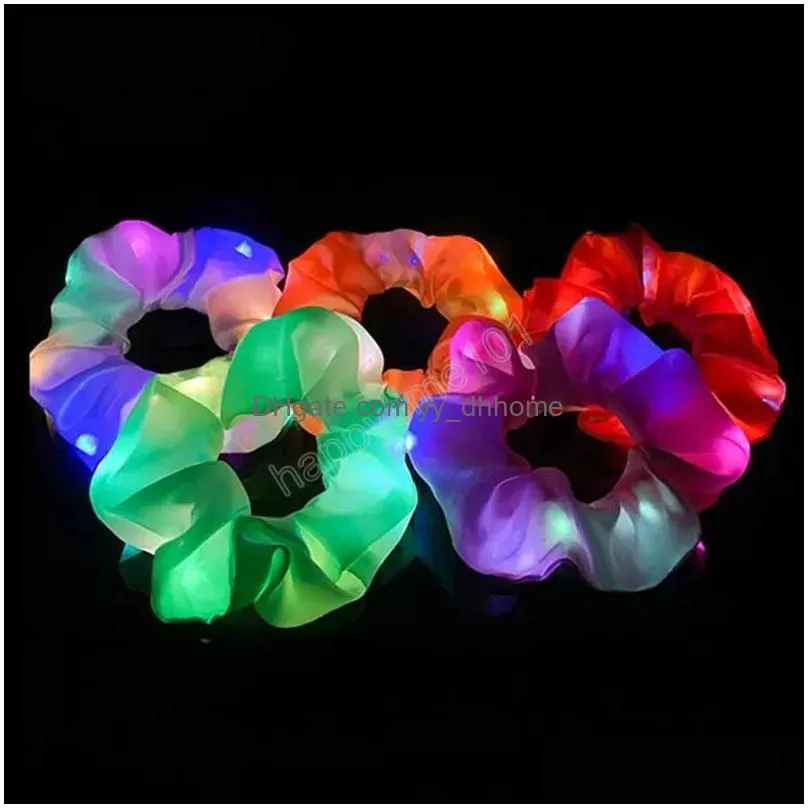 led luminous hair bands scrunchies women girls headwear hair rope simple wrist band rings rubber band hair accessories