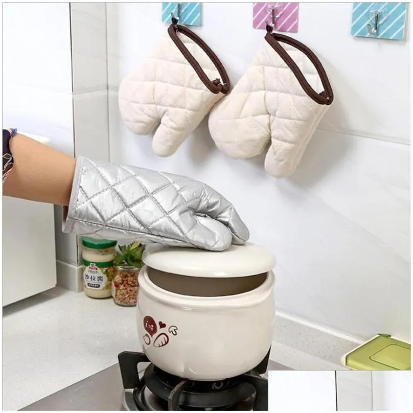 microwave glove potholder oven mitts kitchen thicken antiscald for baking bbq heat insulation gloves 52 p2