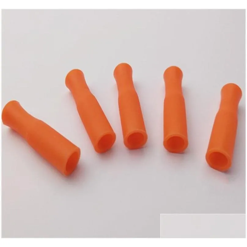 straws silicone tips for 6mm stainless steel straws tooth collision prevention straws cover silicone tubes 11 colors available 402 j2
