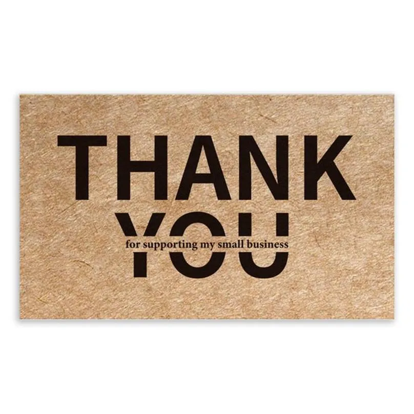 thank you order cards kraft paper products thanks card appreciation cardstock purchase inserts to support small business customer 902