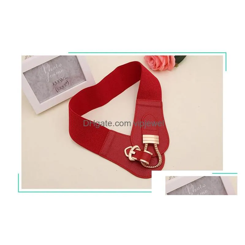 womens corset belt elastic wide body pu leather elastic belt s781