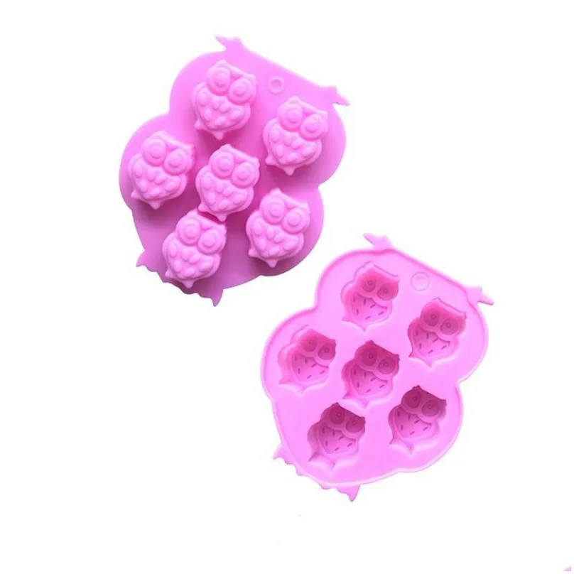 lovely owl shape diy mold epoxy resin silicone multi colours five owls aroma soap baking snack food molds 2 3xw l2