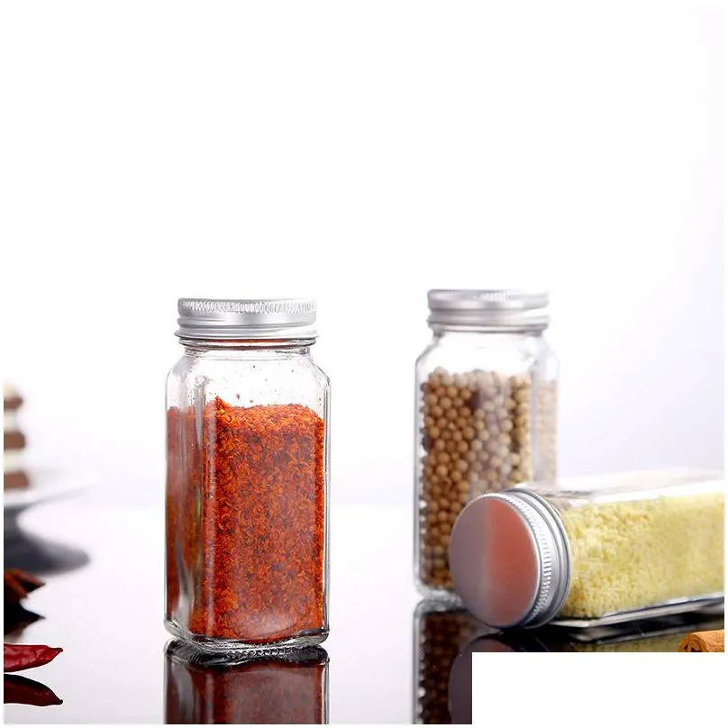 spice jars kitchen organizer storage holder container glass seasoning bottles with cover lids camping condiment containers 256 n2