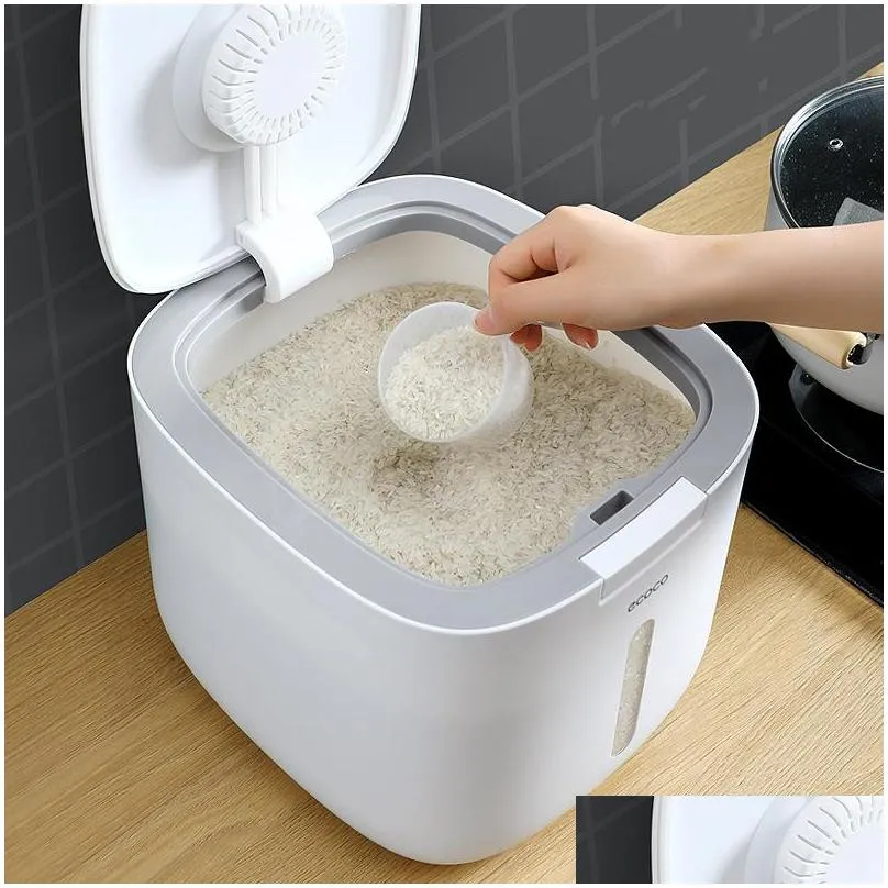 utensil crocks 5kg rice storage container kitchen organization food grain storage boxes bucket collection moistureproof sealed household box 5892