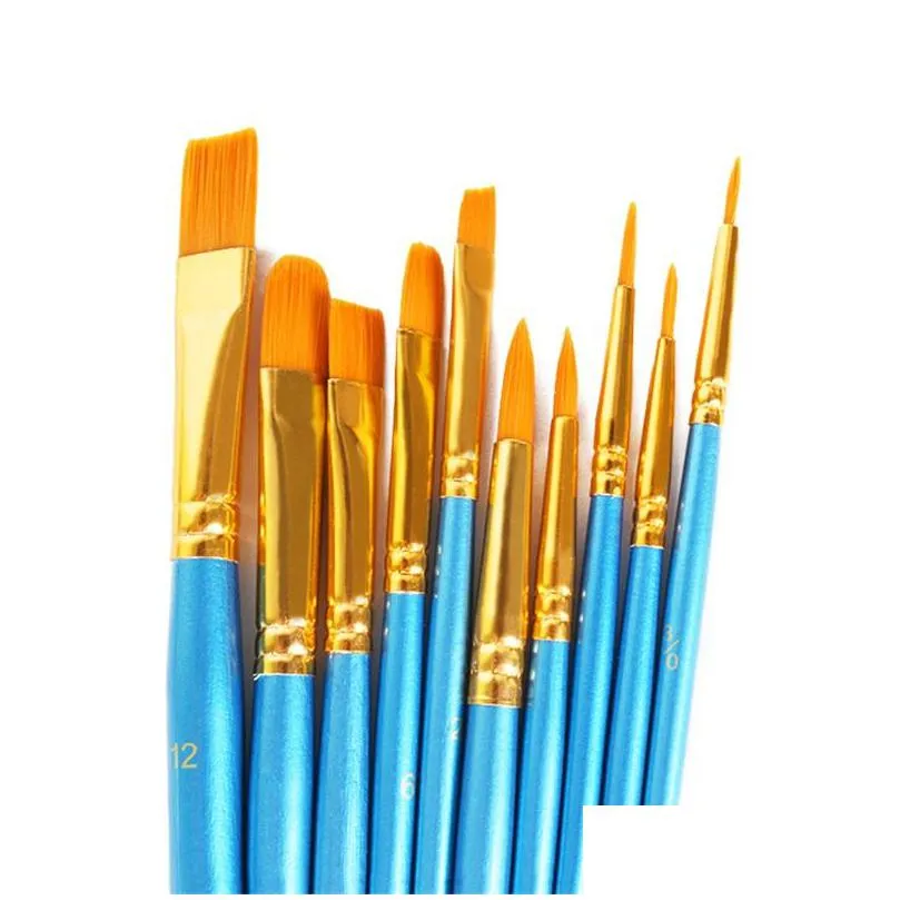 10pcs/pack paint brushes set painting art brush for acrylic oil watercolor artist professional painting kits 20220219 q2