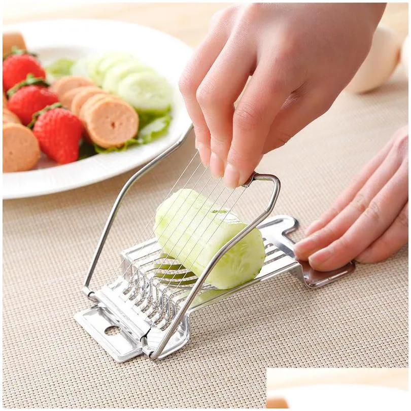 original cutter simple convenient stainless steel mini tool food kitchen accessories eggs splitter slicer dining hall new arrival 3 6jx