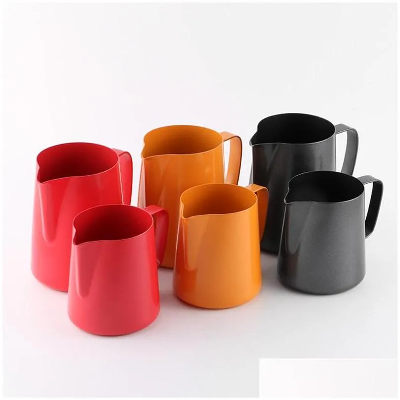 400ml coffee mug stainless steel frothing pitcher latte art milk foam tool coffee pitcher milk espresso jug 170 g2