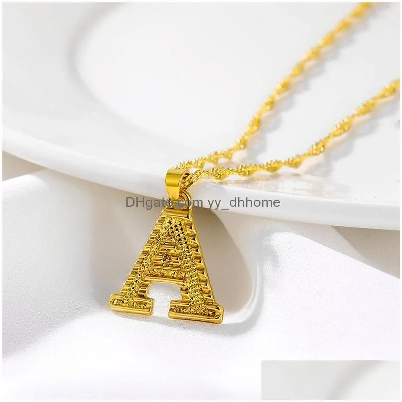 fashion gold choker necklace initial letter necklace for women alphabet pendant necklace men friend jewelry