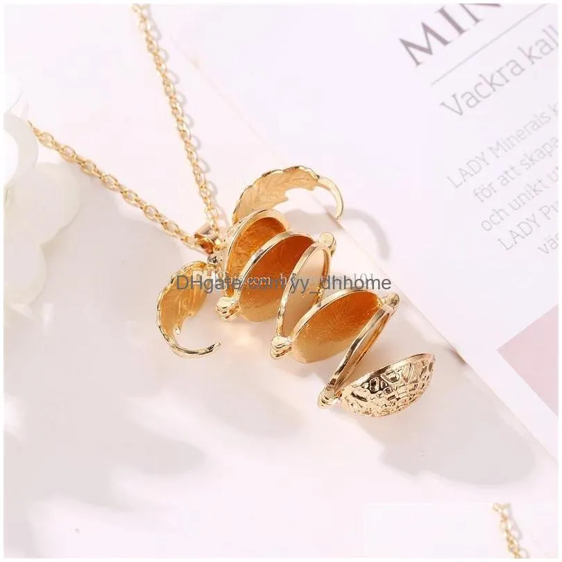 4 color european american fashion can open multi wing p o box necklace socket retro p o box fragrance pendant