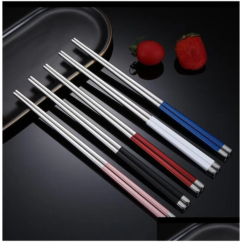 stainless steel chopsticks metal chop sticks tableware silver gold multicolor tableware wedding party festival supplies jk2007xb 78 g2