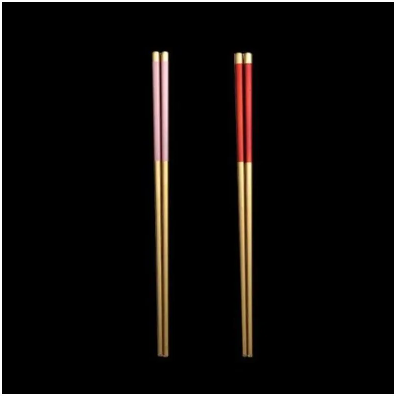 stainless steel chopsticks metal chop sticks tableware silver gold multicolor tableware wedding party festival supplies jk2007xb 78 g2