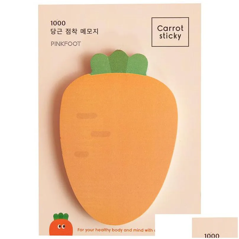 kawaii carrot sticky notes creative office decor paper memo pad supplies decoration japanese stationery 20220219 q2