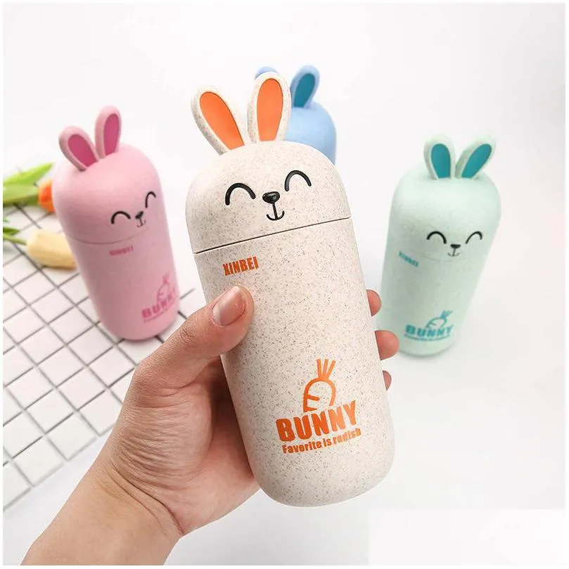 wheat straw rabbit water bottle children birthday gift drink cup china product tumbler new style 7 7dj ww