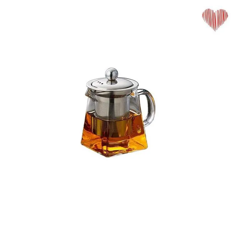 clear borosilicate glass teapot with stainless steel infuser strainer heat resistant loose leaf tea pot 90 n2