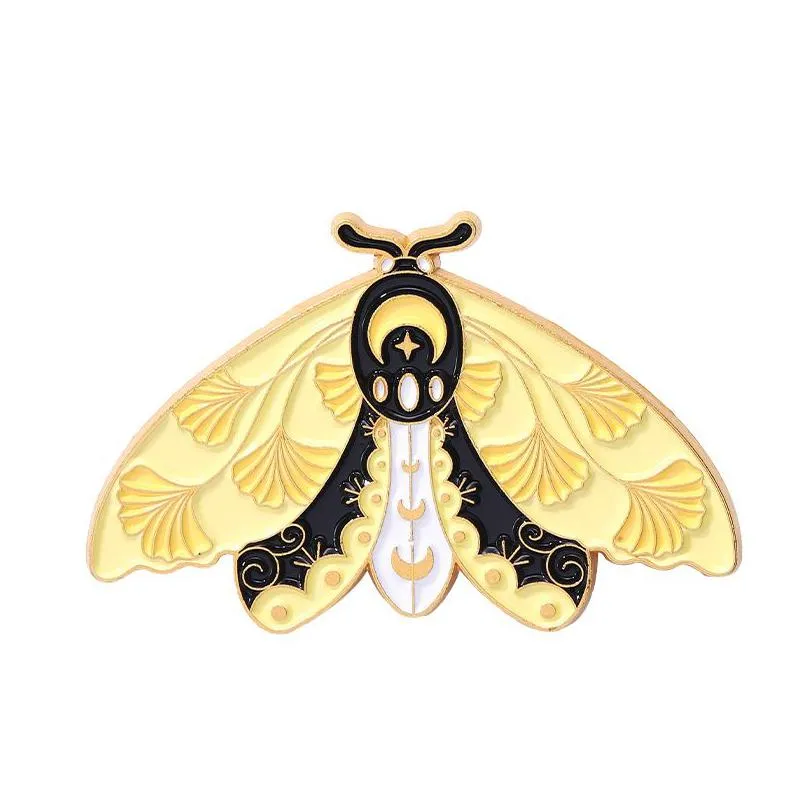 retro butterfly moth enamel pin custom lepidoptera romantic rose ginkgo leaf brooches lapel cartoon insecta badges jewelry gifts