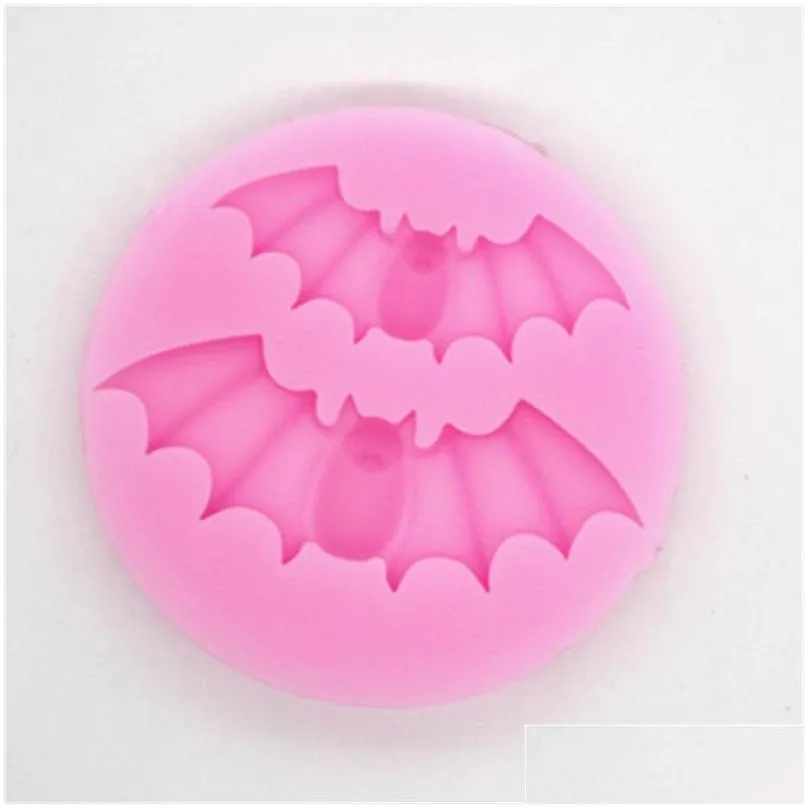 halloween decoration type mold lovely bat shape epoxy resin silicone material mould cake biscuit kitchen baking molds 1lt l2