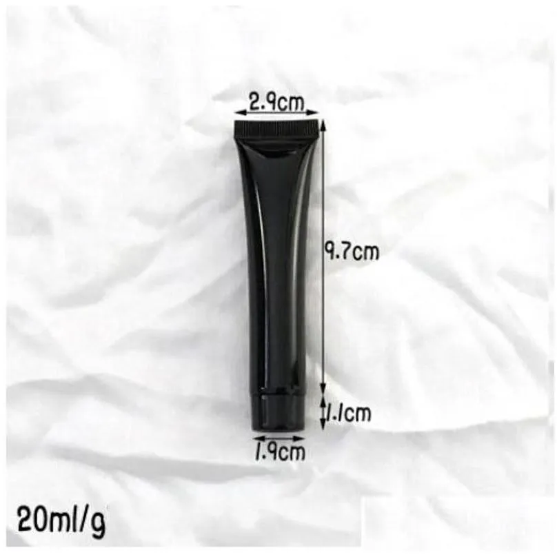 20200ml black plastic soft bottle empty cosmetic facial cleanser eye cream squeeze tube hand lotion lip packing bottles 463 n2