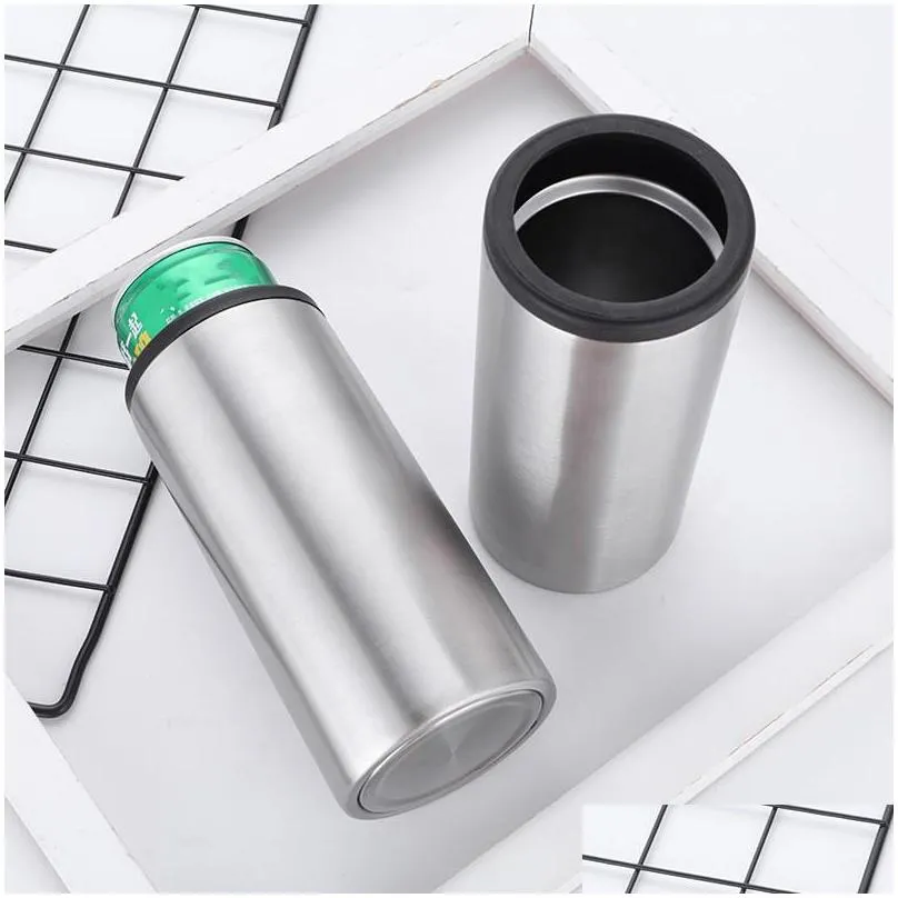 can cooler cup for 12 oz slim beer hard seltzer drinkware doublewalled 304 stainless steel vacuum insulated cup sea ship b3