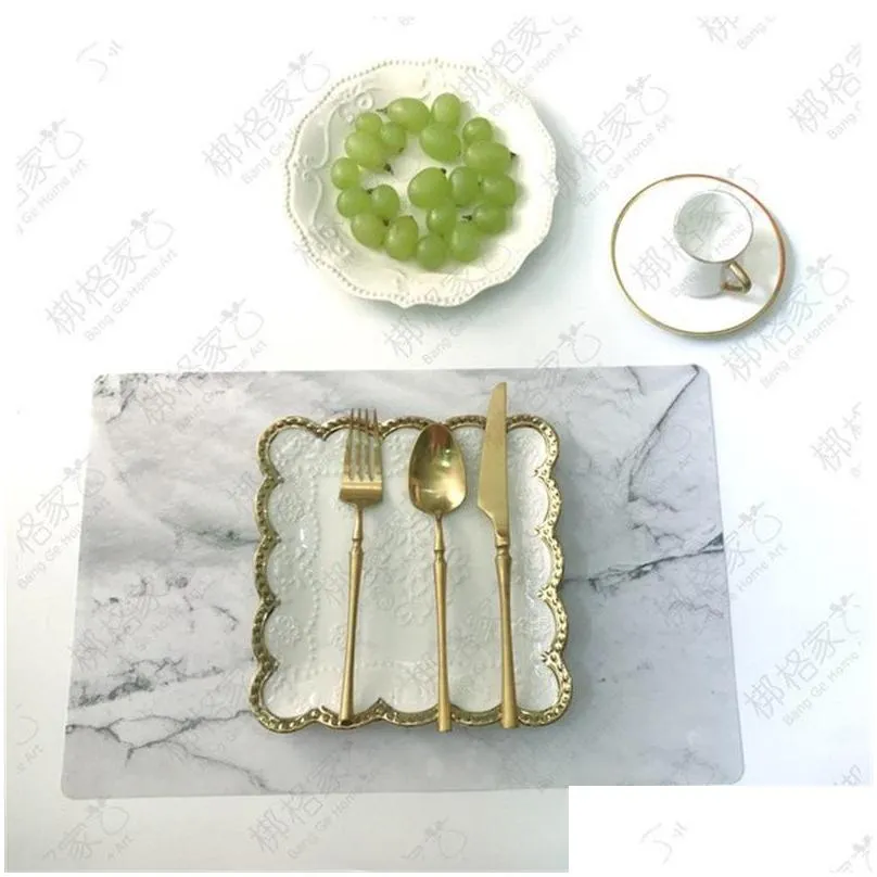 pp mat table septum heat insulation pads marble background decorative pattern placemat nordic style table accessories 3 8bg