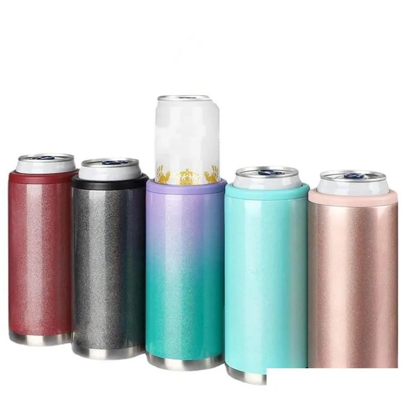 can cooler cup for 12 oz slim beer hard seltzer drinkware doublewalled 304 stainless steel vacuum insulated cup sea ship b3
